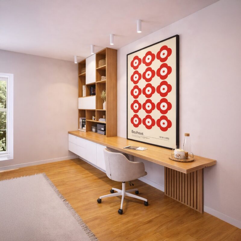 Quadro Canvas Bauhaus Red Floral