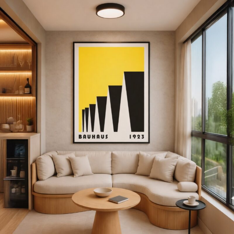 Quadro Canvas Bauhaus Yellow Factory Roofs