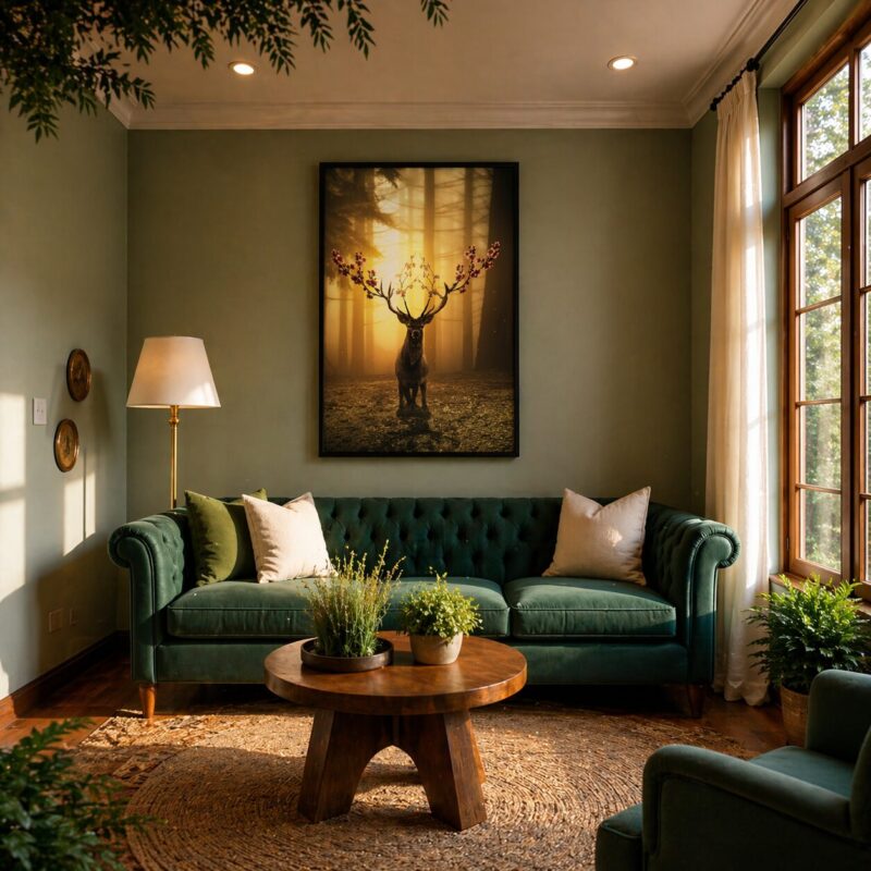 Quadro Canvas Cervo Floral