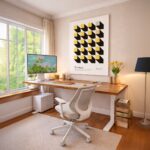 Quadro Canvas Cubic Perspective Amarelo