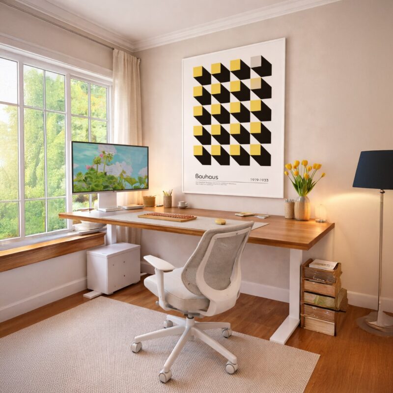 Quadro Canvas Cubic Perspective Amarelo