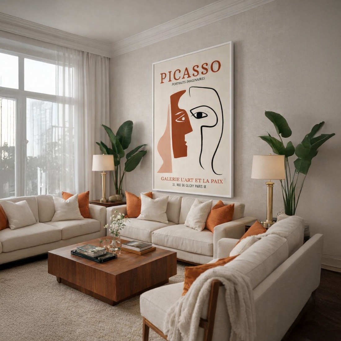 Quadro Canvas Pablo Picasso Face Line Art