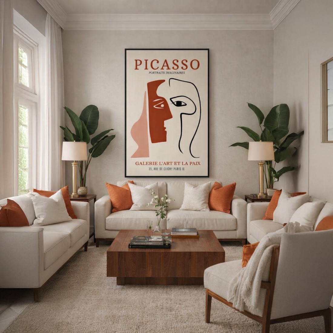 Quadro Canvas Pablo Picasso Face Line Art