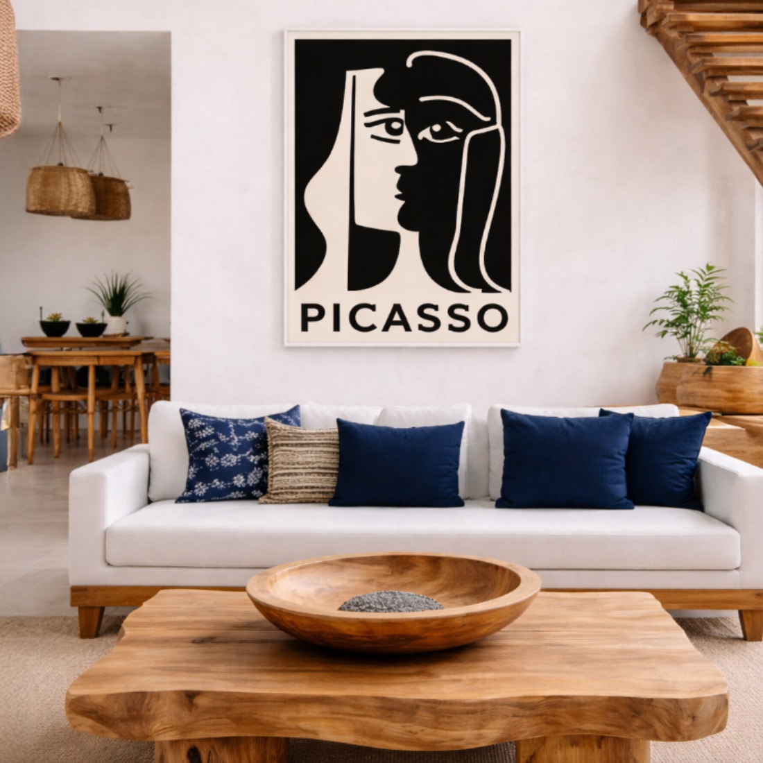 Quadro Canvas Picasso Preto e Branco