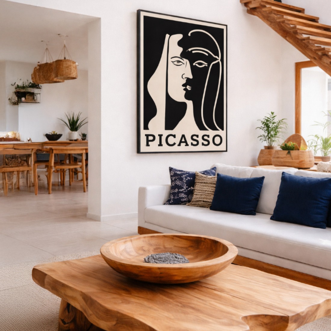 Quadro Canvas Picasso Preto e Branco