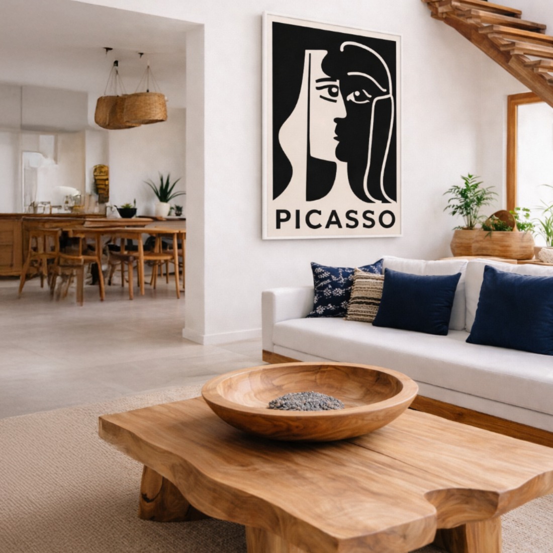 Quadro Canvas Picasso Preto e Branco