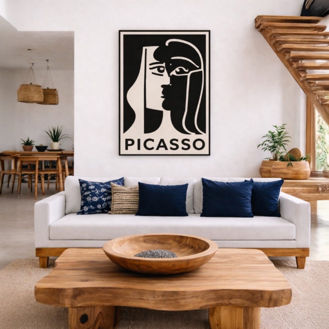 Quadro Canvas Picasso Preto e Branco