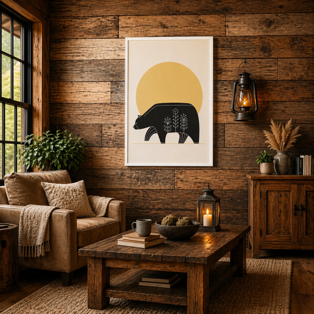 Quadro Canvas Urso Floral