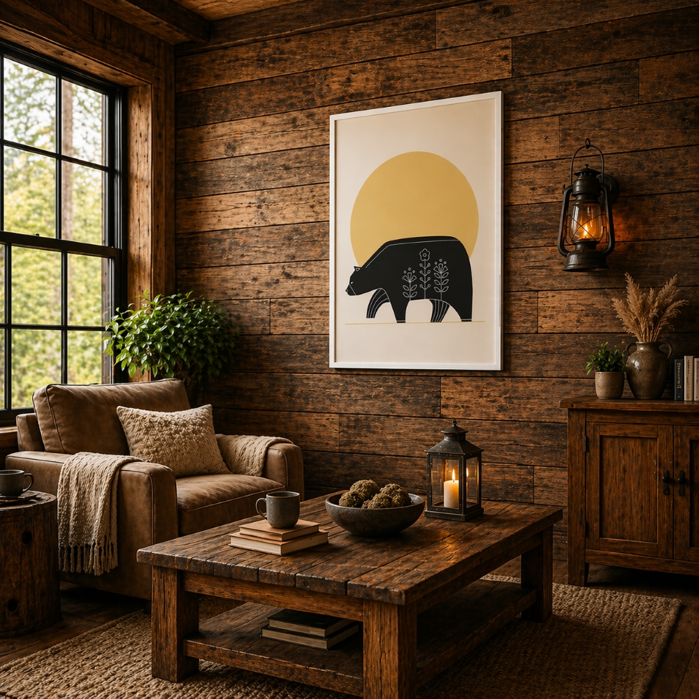 Quadro Canvas Urso Floral
