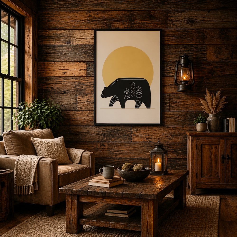 Quadro Canvas Urso Floral