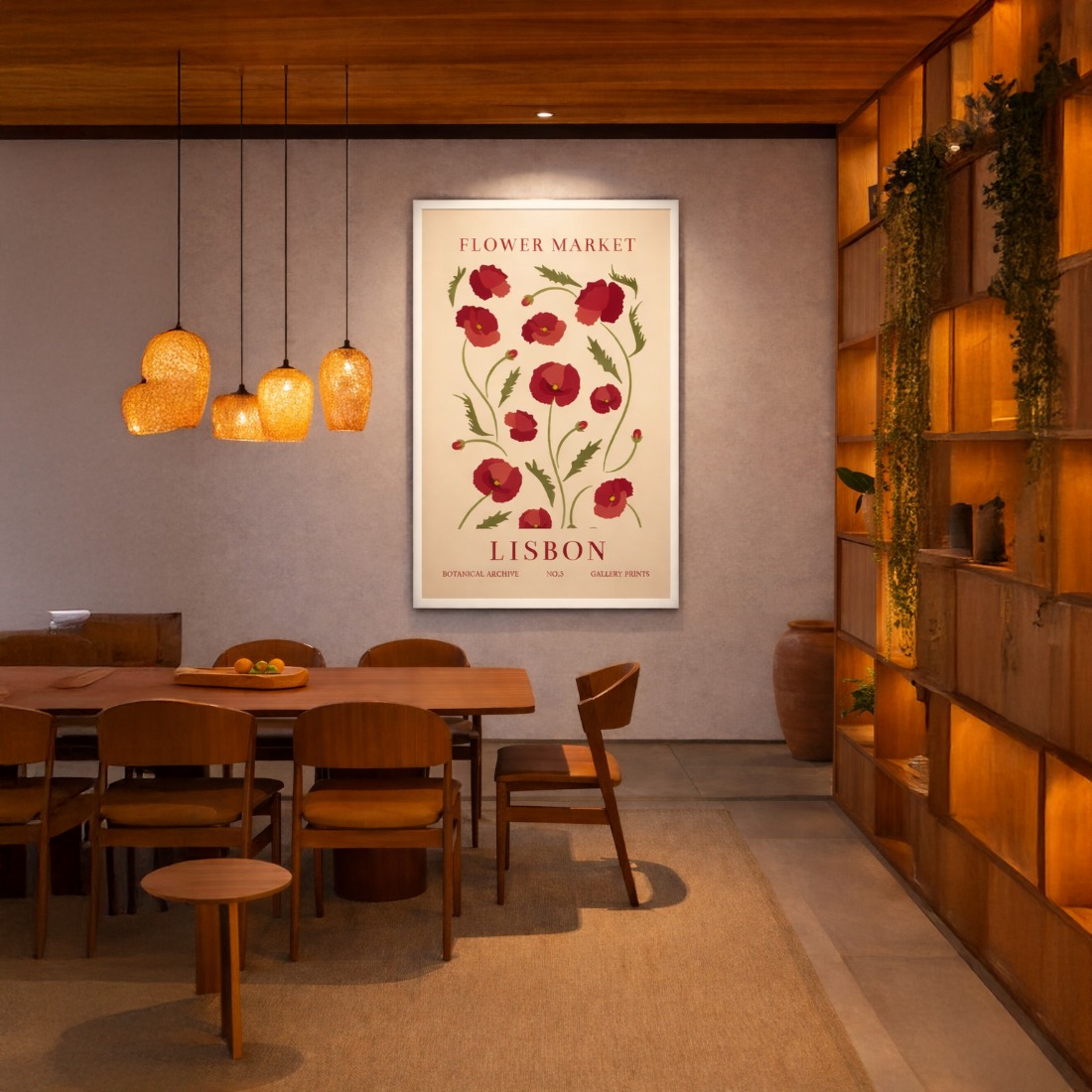 Quadro Canvas Vintage Flower Market Lisboa