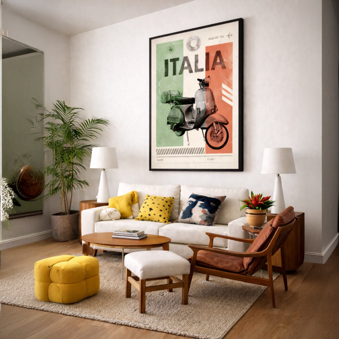 Quadro Canvas Vintage Vespa Itália