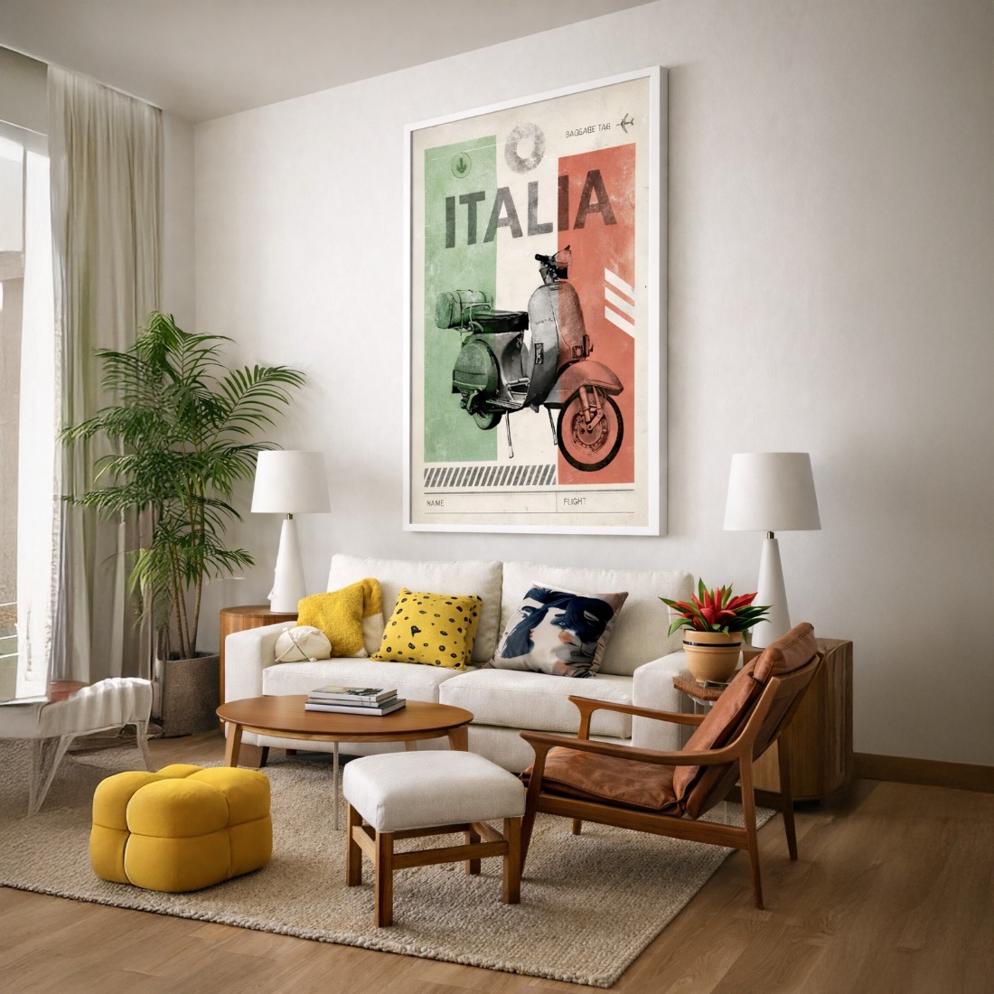 Quadro Canvas Vintage Vespa Itália