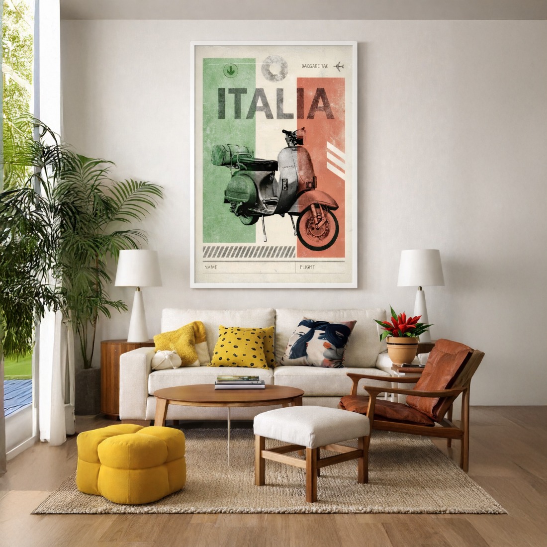 Quadro Canvas Vintage Vespa Itália
