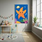 Quadro Decorativo Estrela Do Mar Infantil - 70x50cm