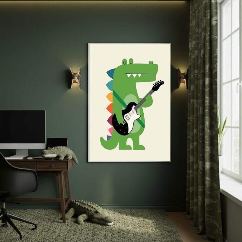 Quadro Decorativo Jacaré Rock - 70x50cm