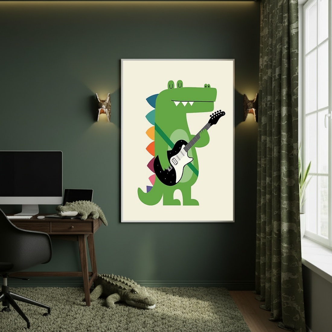 Quadro Decorativo Jacaré Rock - 70x50cm
