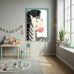 Quadro Decorativo Zebra Infantil - 70x50cm