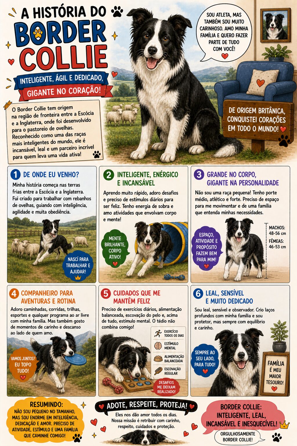 Quadro História Border Collie