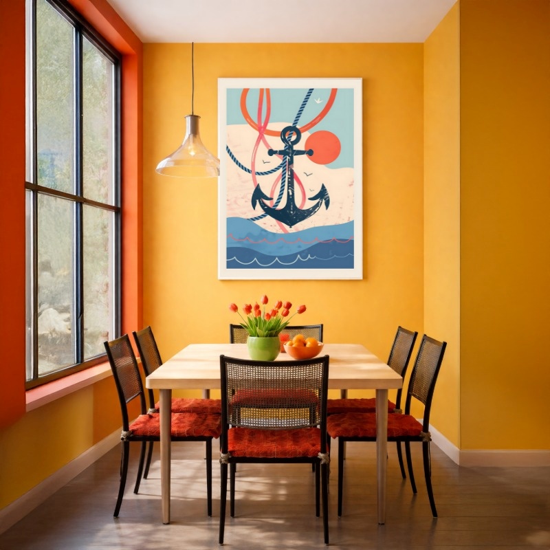 Quadro Canvas Âncora Desenho