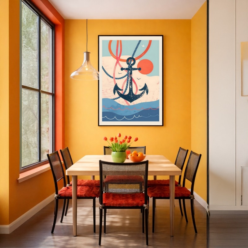 Quadro Canvas Âncora Desenho