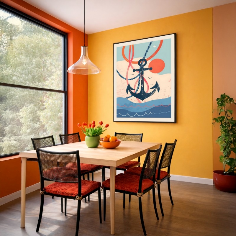 Quadro Canvas Âncora Desenho