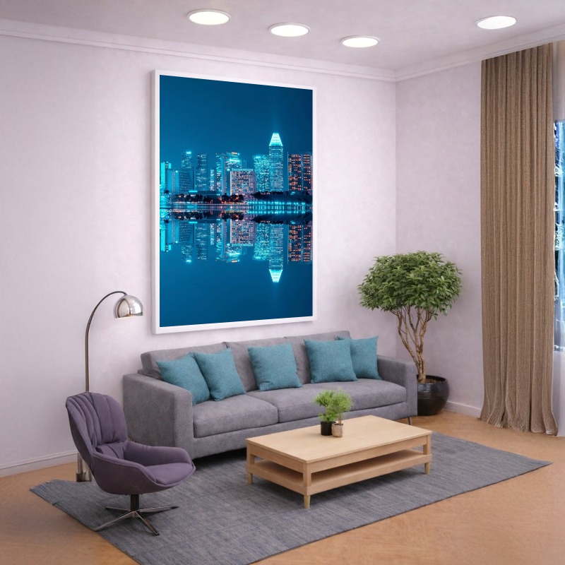 Quadro Canvas Azul Cidade