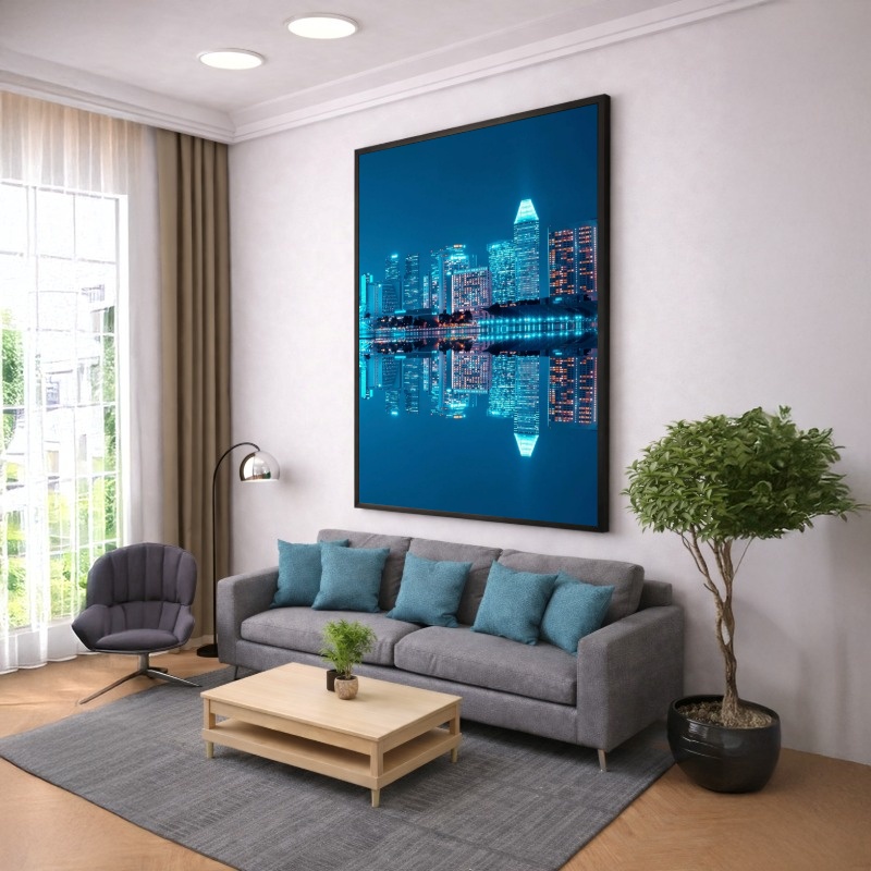Quadro Canvas Azul Cidade