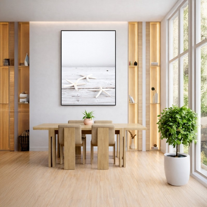 Quadro Canvas Branco Estrelas