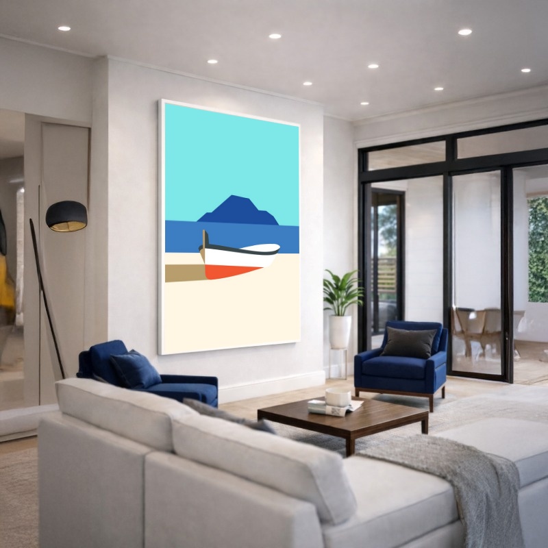 Quadro Canvas Canoa Praia