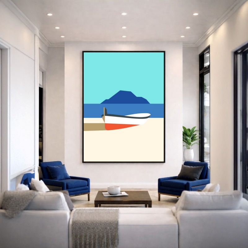 Quadro Canvas Canoa Praia