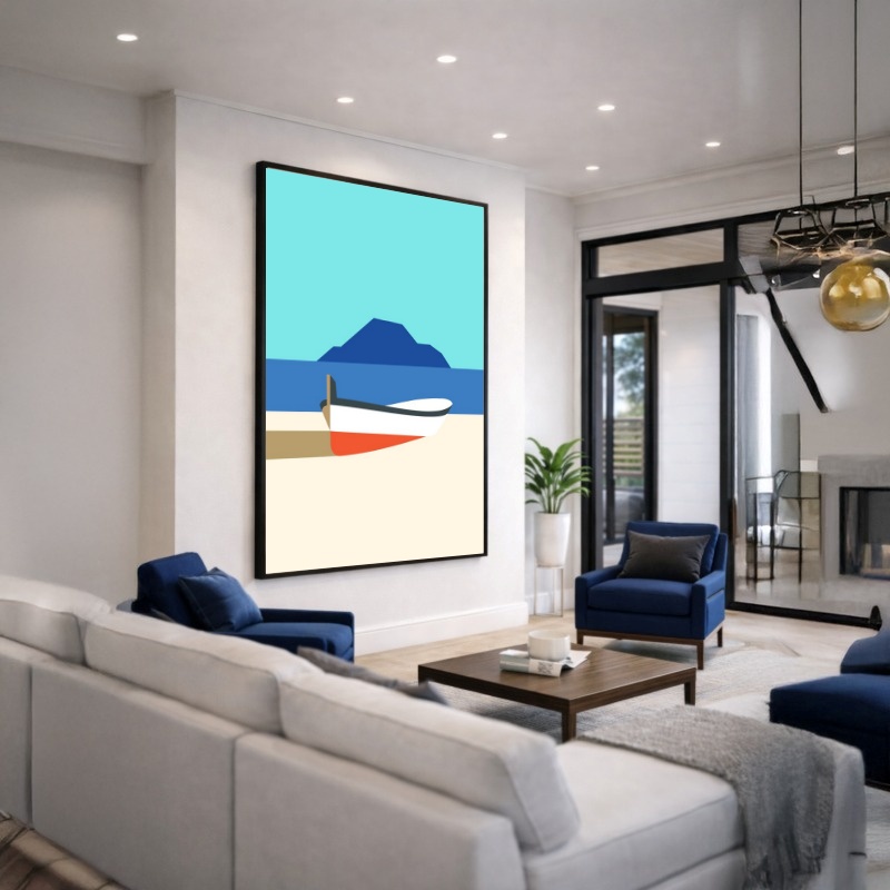 Quadro Canvas Canoa Praia