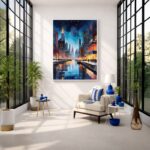 Quadro Canvas Cidade Azul