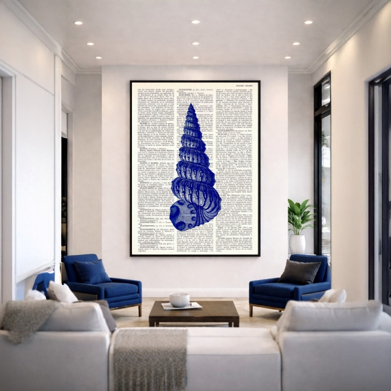 Quadro Canvas Concha azul