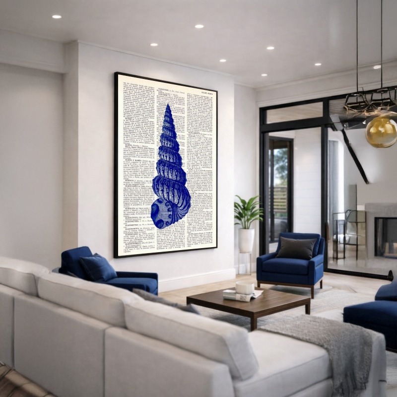 Quadro Canvas Concha azul