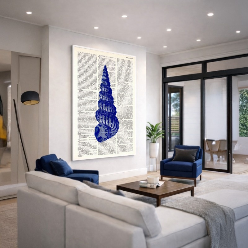 Quadro Canvas Concha azul