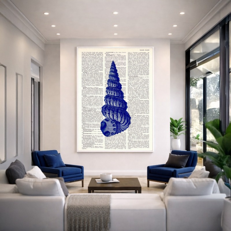 Quadro Canvas Concha azul