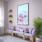 Quadro Canvas Conchas Lilás