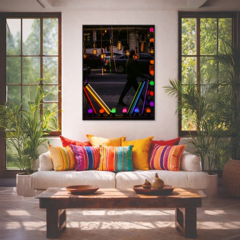 Quadro Canvas Luzes Colorido