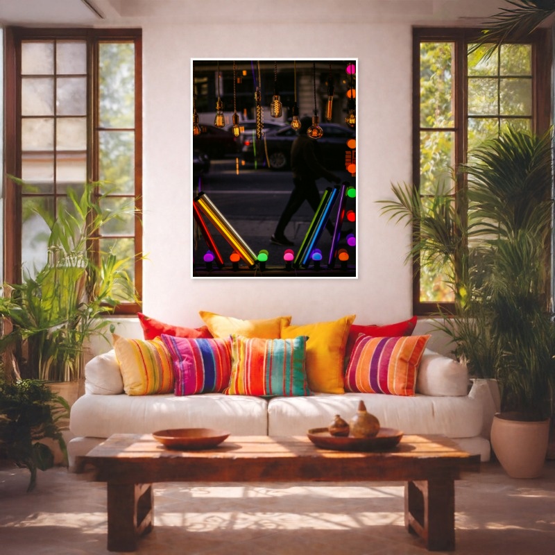Quadro Canvas Luzes Colorido