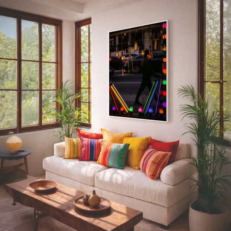 Quadro Canvas Luzes Colorido