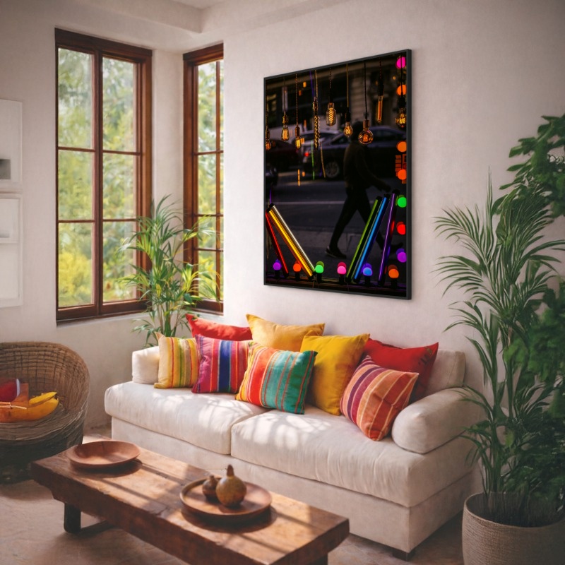 Quadro Canvas Luzes Colorido
