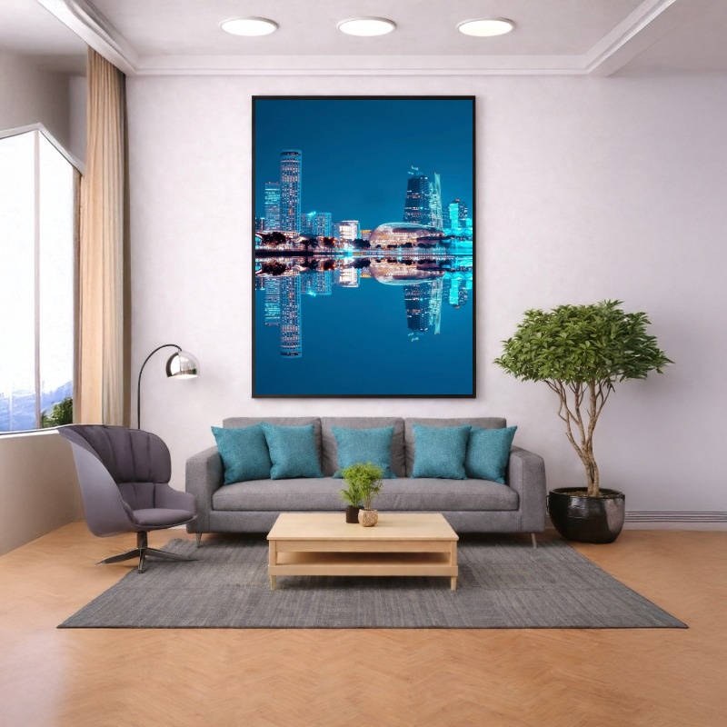 Quadro Canvas Metrópole Azul
