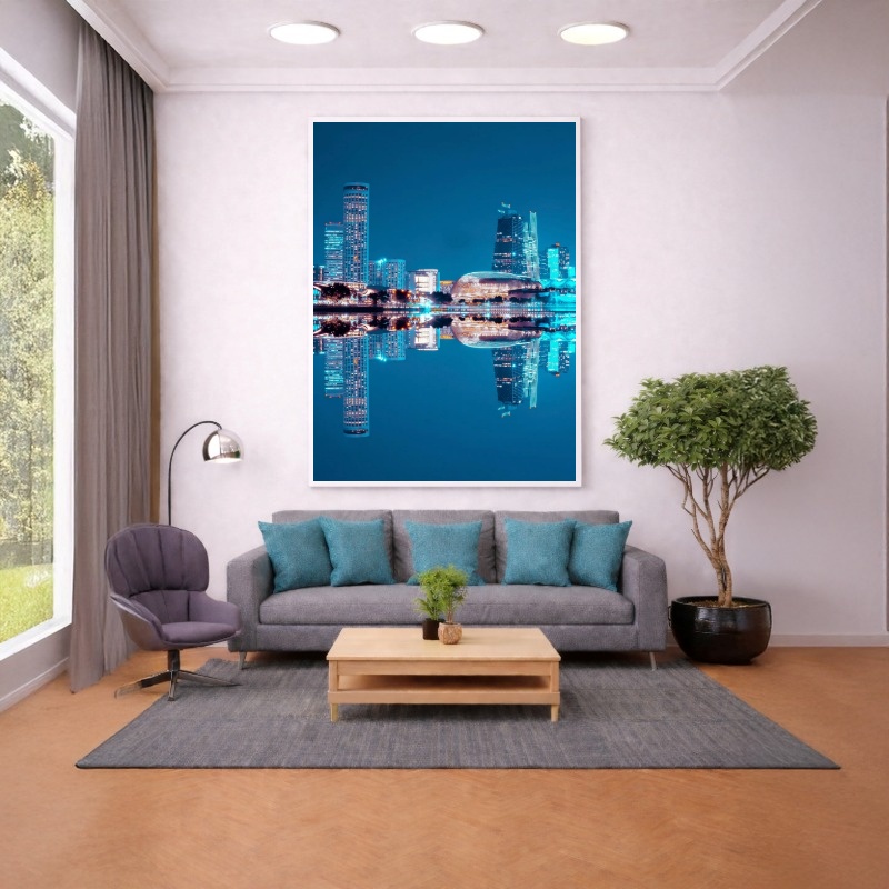 Quadro Canvas Metrópole Azul