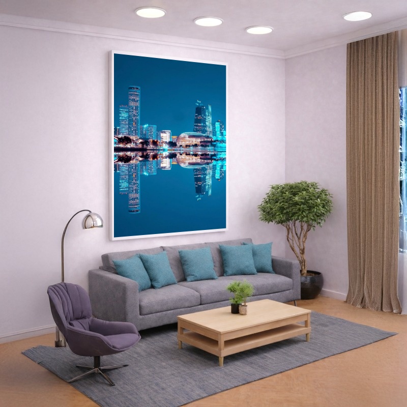 Quadro Canvas Metrópole Azul