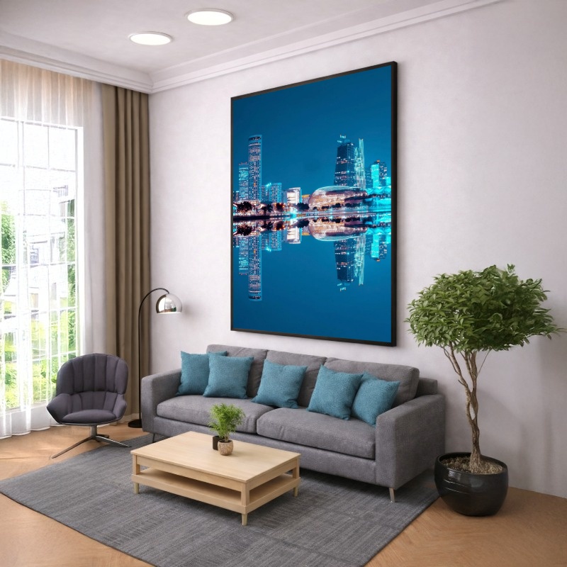 Quadro Canvas Metrópole Azul