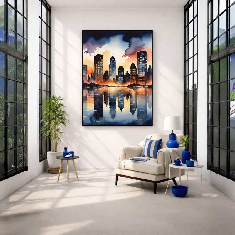 Quadro Canvas New York Azul