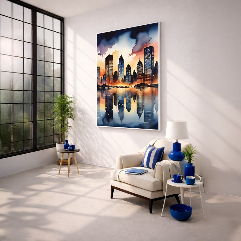 Quadro Canvas New York Azul