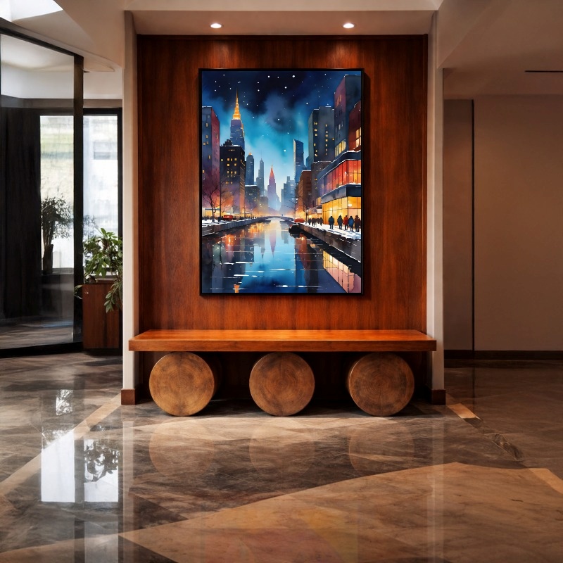 Quadro Canvas Noite Urbana New York