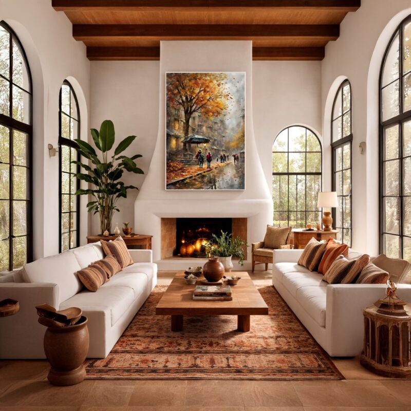 Quadro Canvas Outono Cidade
